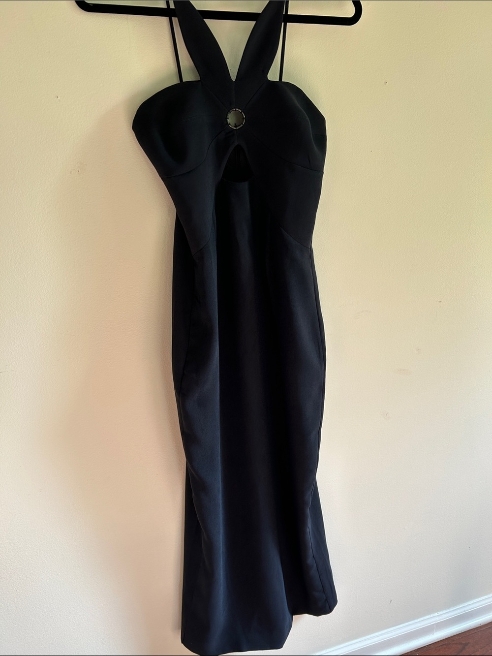 Black Torn by Ronny Kobo Anna 
Midi Dress with Halter Cutout Detail Size Small - Picture 6 of 9